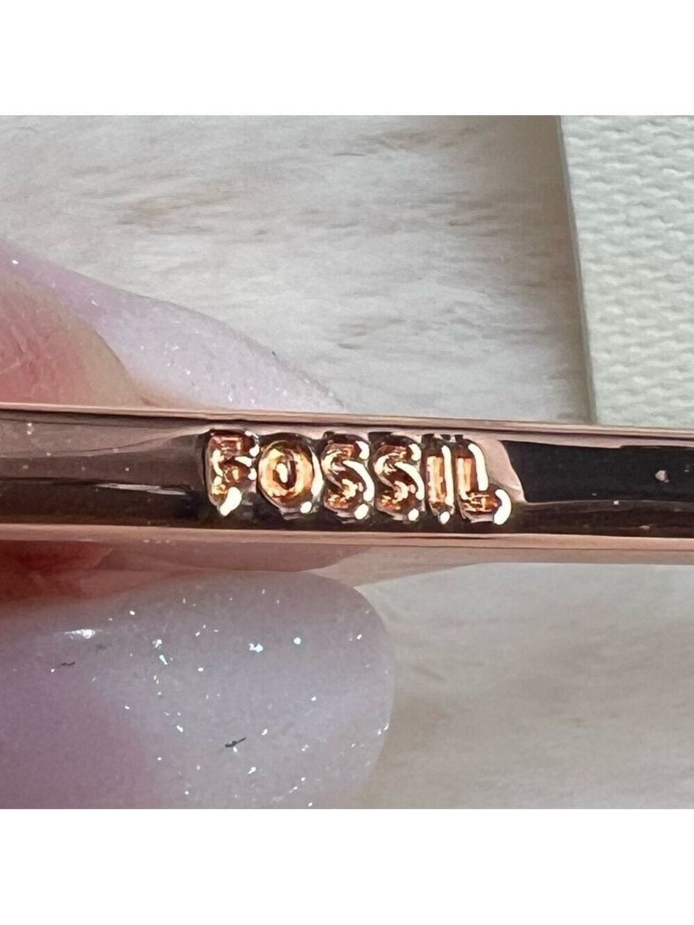 FOSSIL SOFIA ROSE-GOLD TONE SKELETON KEY FOB - Picture 5 of 8
